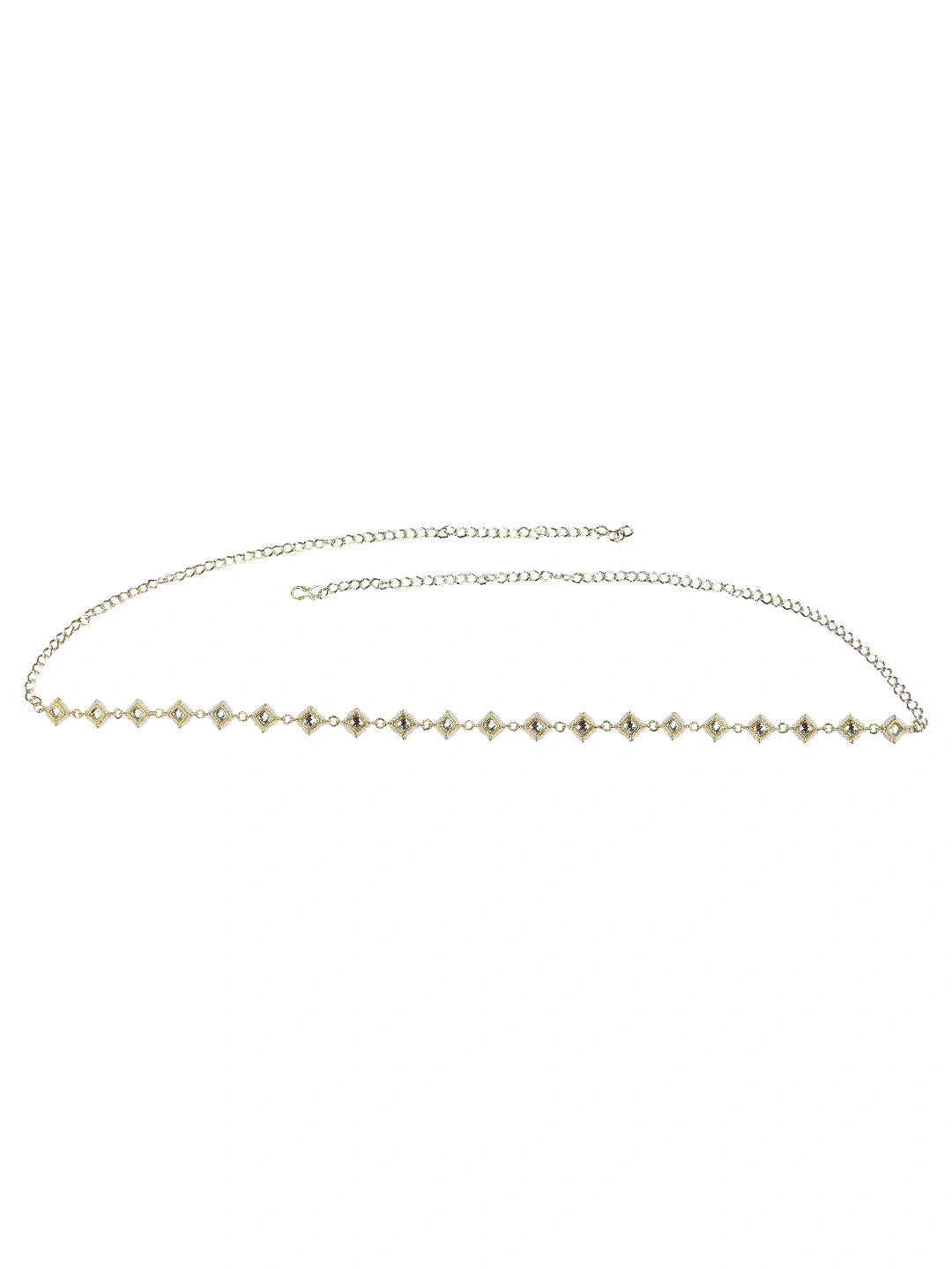 Square Kundan Beads Waist Belt