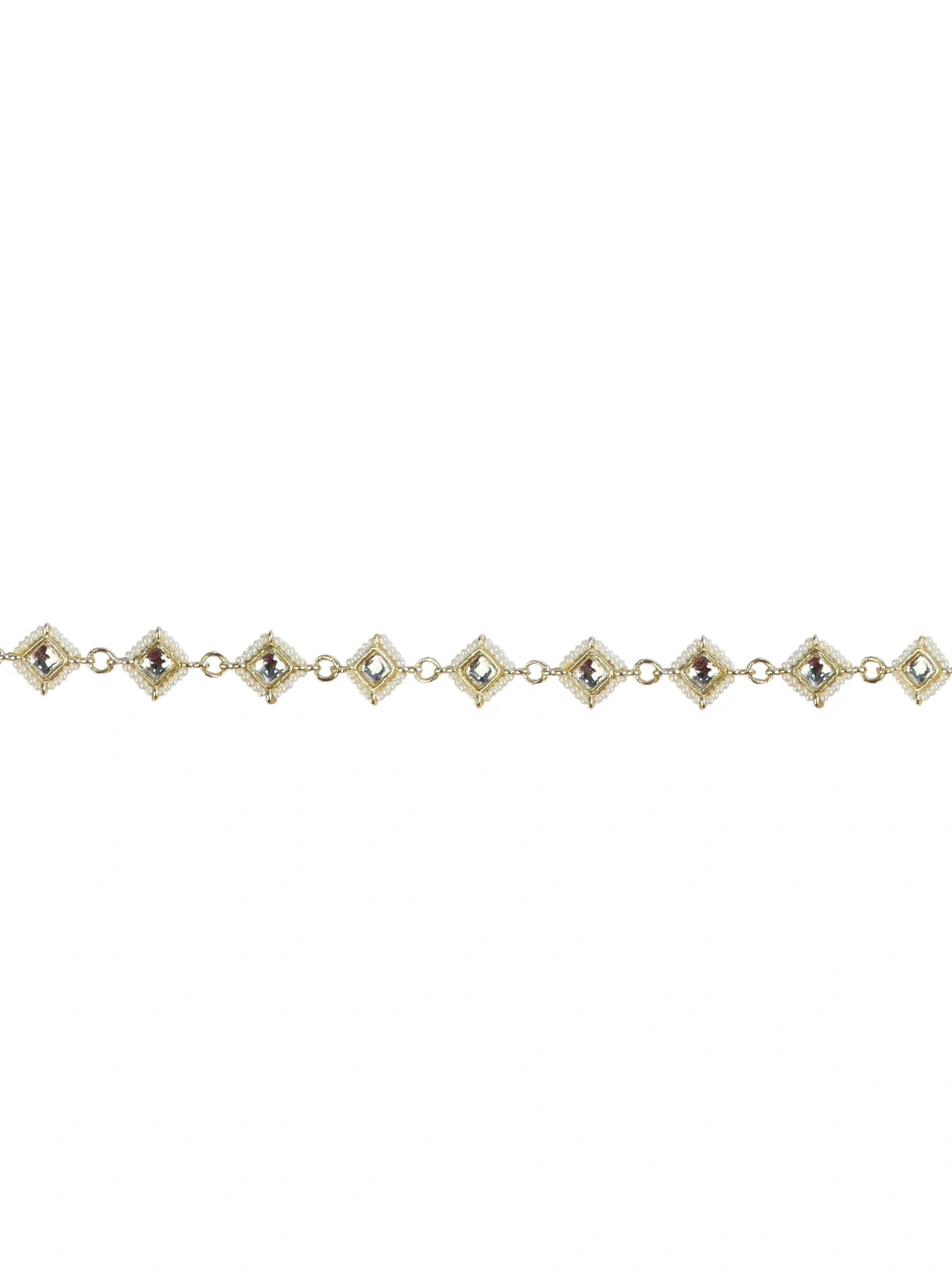 Square Kundan Beads Waist Belt