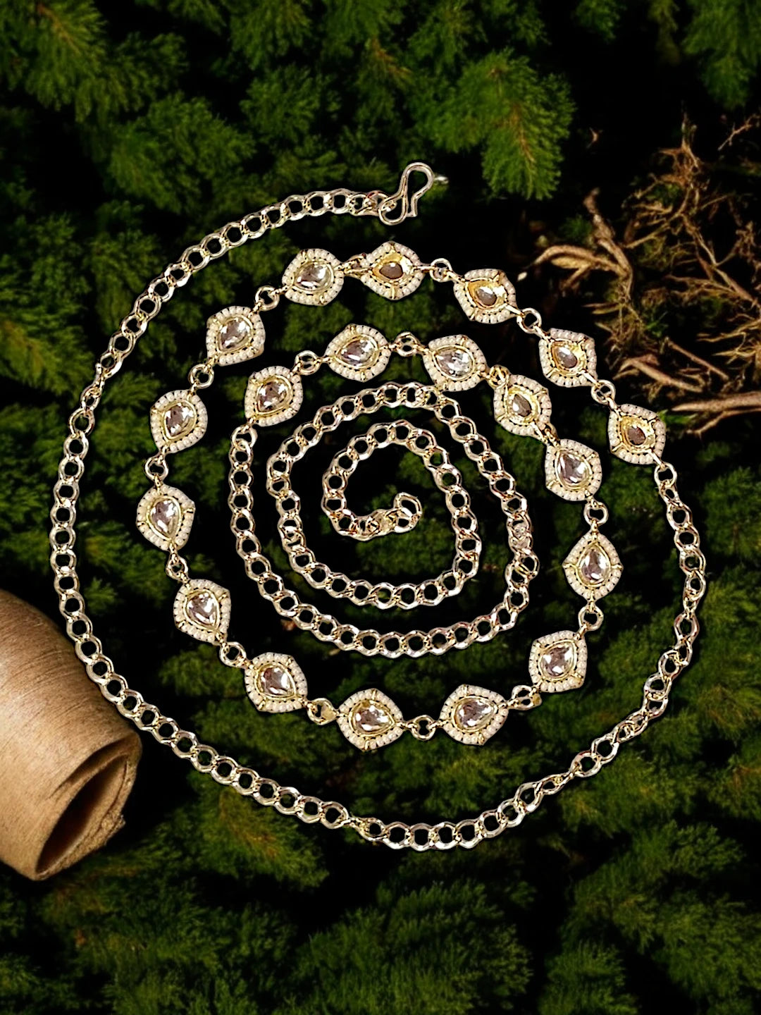 Drop Kundan Beads Waist Belt