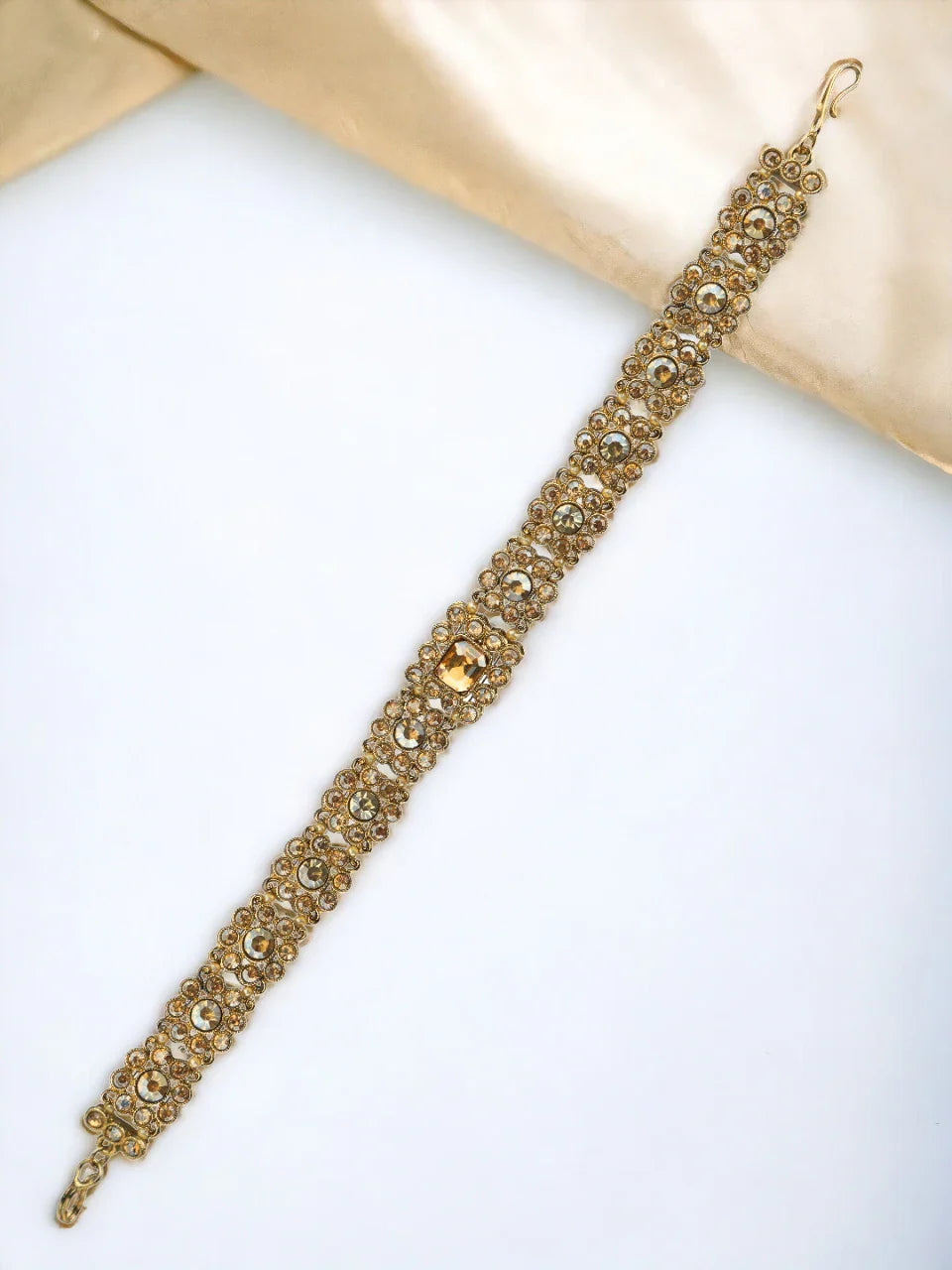 Gold plated Cz Stone Bridal Mathapatti Sheeshphool