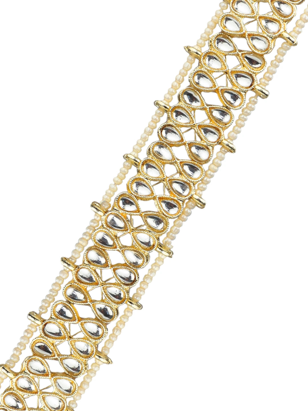 Gold plated Kundan Pearl Infinity Mathapatti Sheeshphool