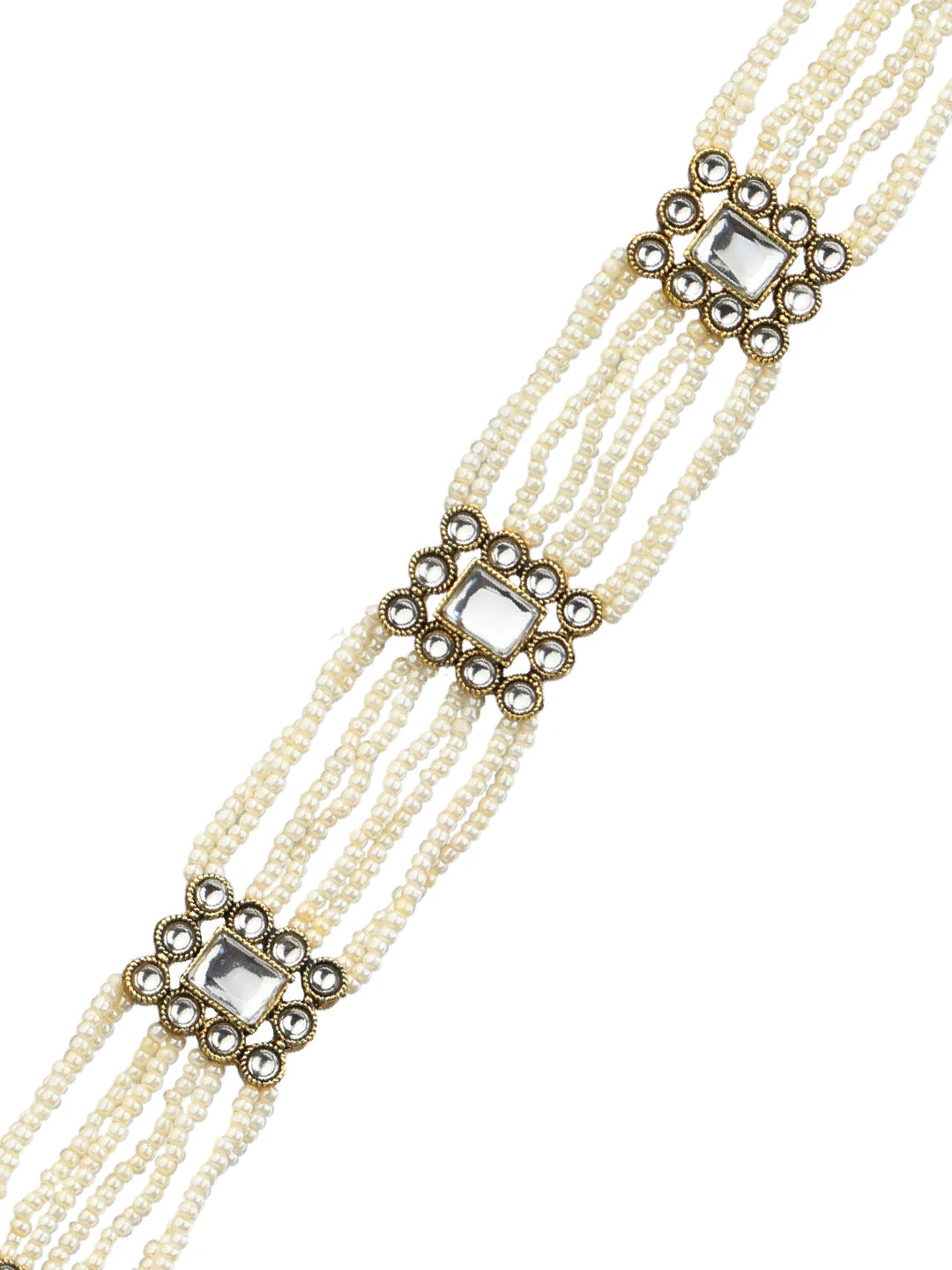 Pearl Multistrand White Kundan Mathapatti Sheeshphool