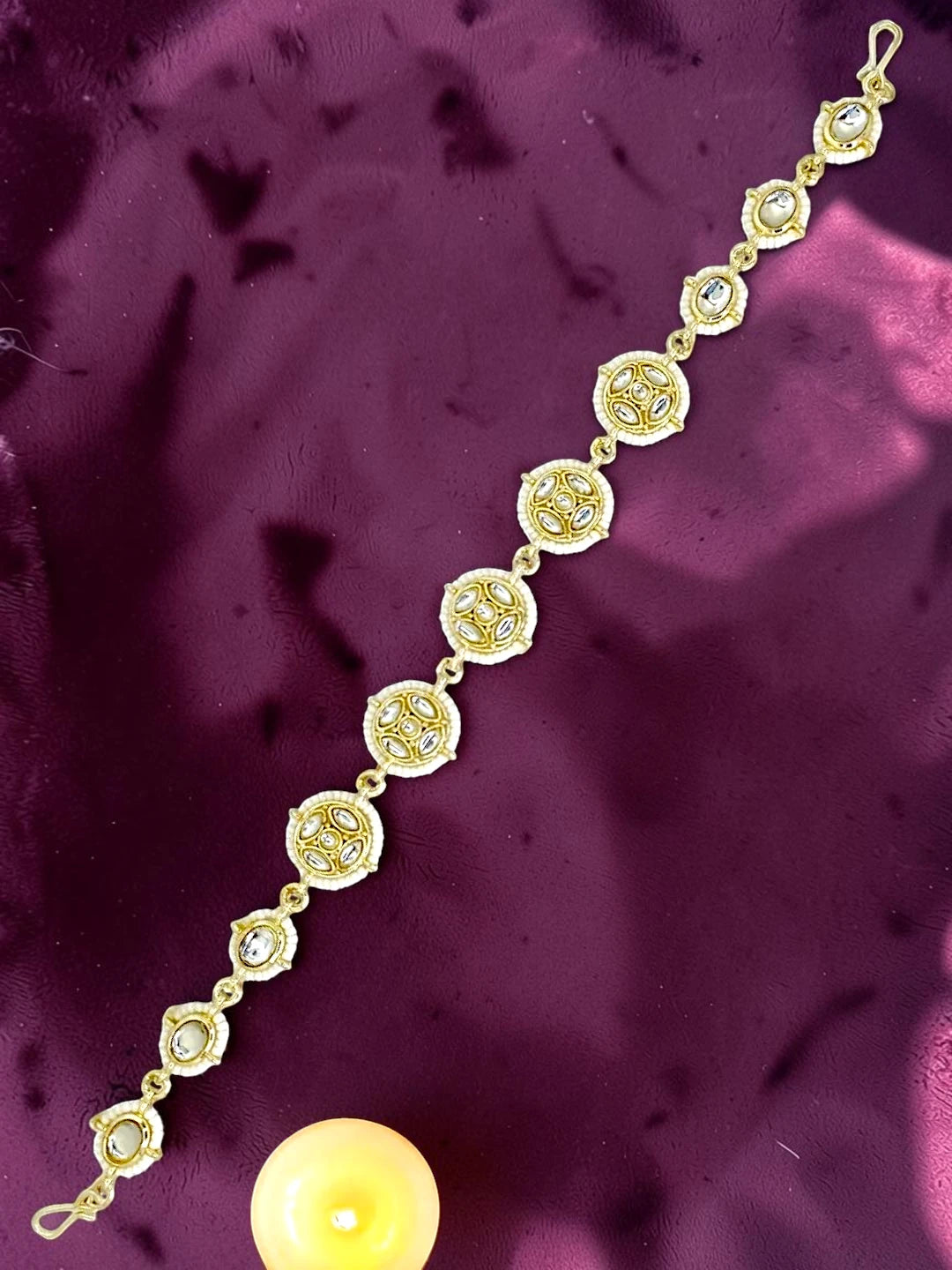 Gold-Toned Kundan Studded Matha Patti For Women and Girls
