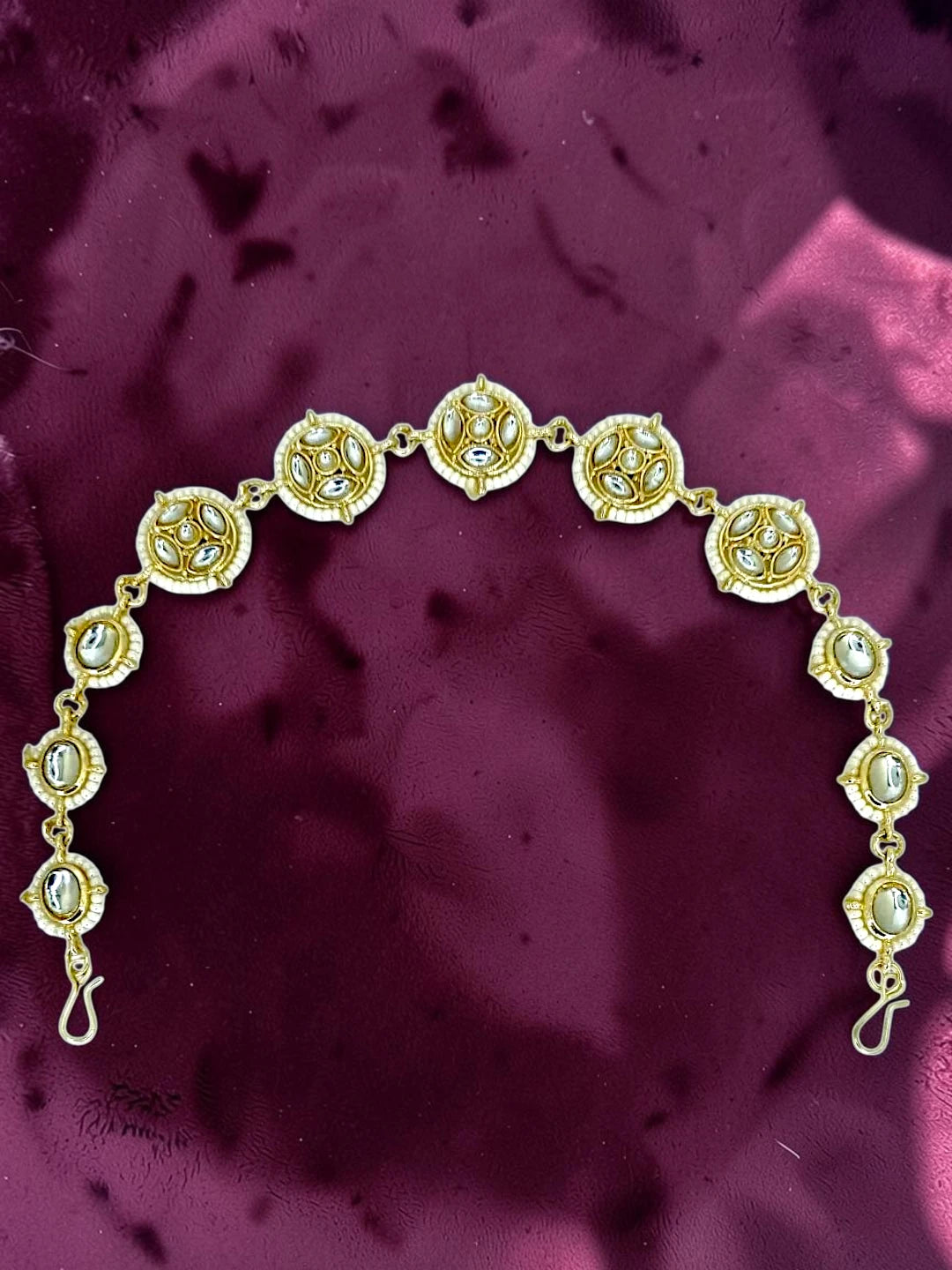 Gold-Toned Kundan Studded Matha Patti For Women and Girls