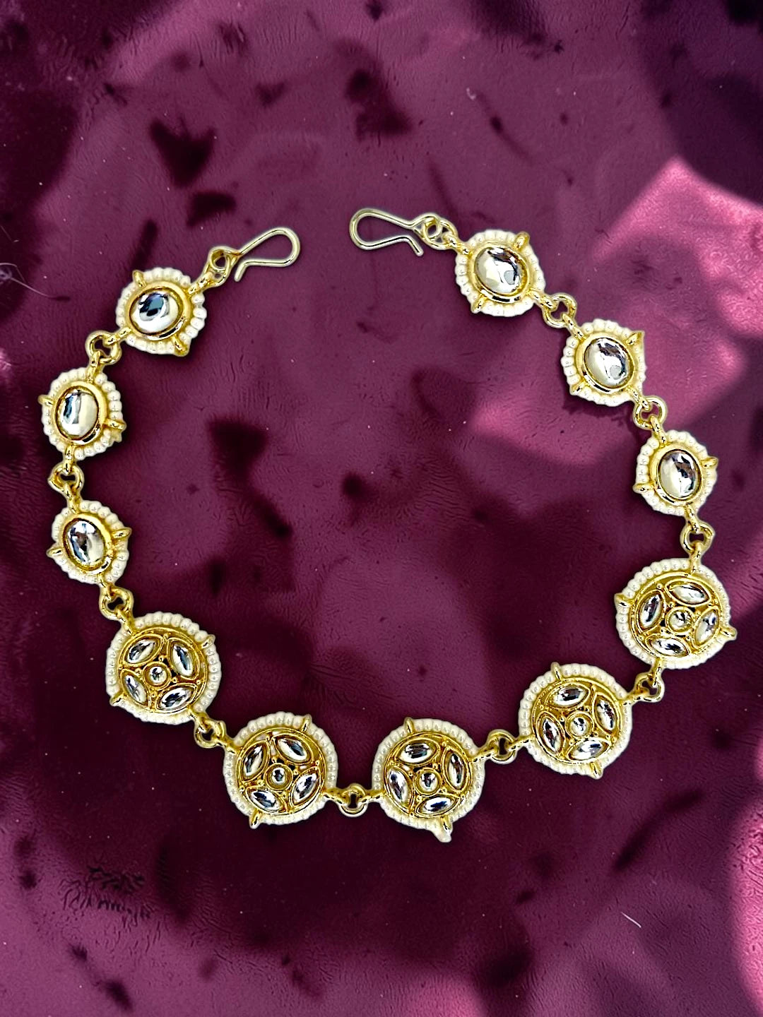 Gold-Toned Kundan Studded Matha Patti For Women and Girls