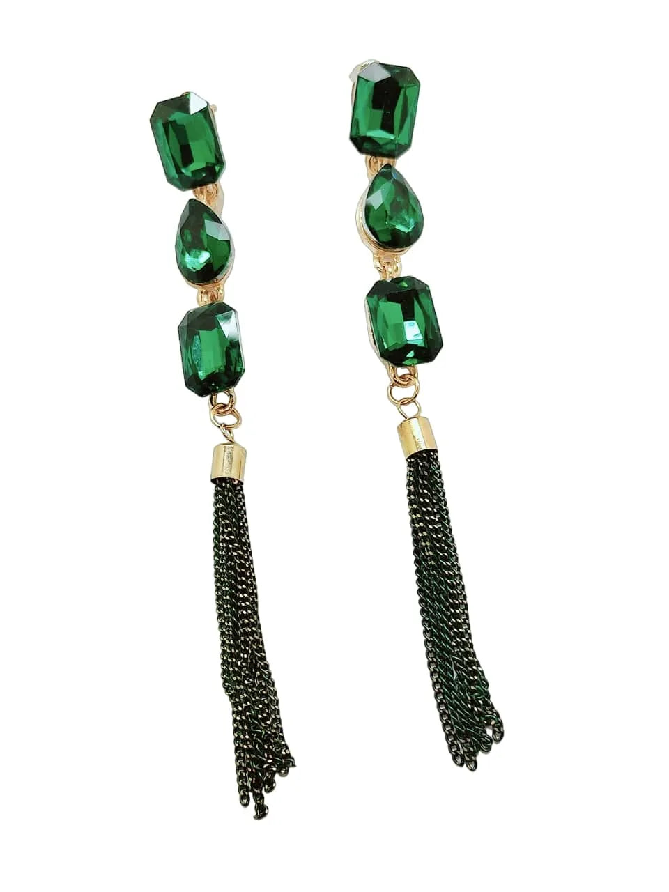 Women Green Tassel Earring