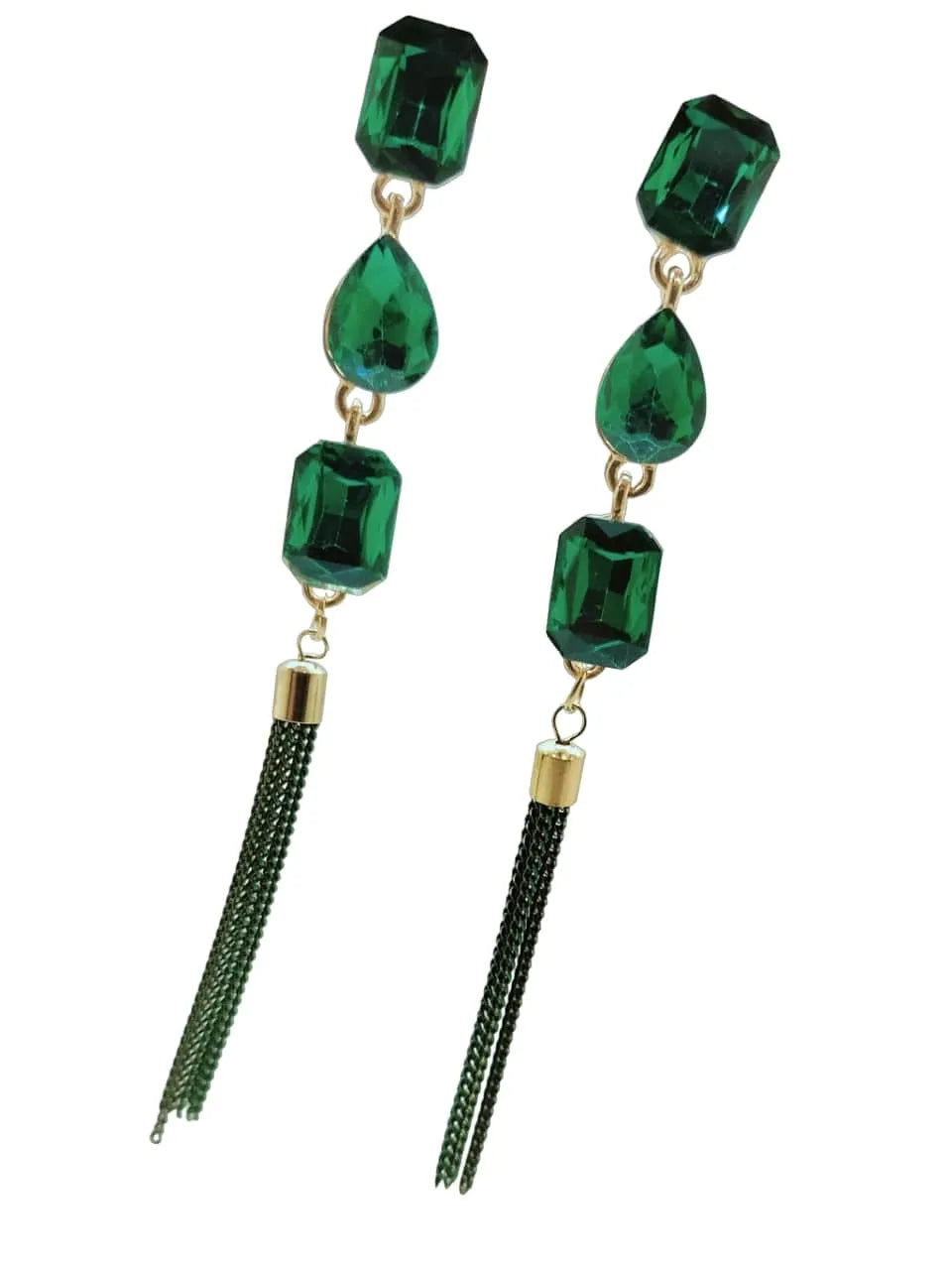 Women Green Tassel Earring