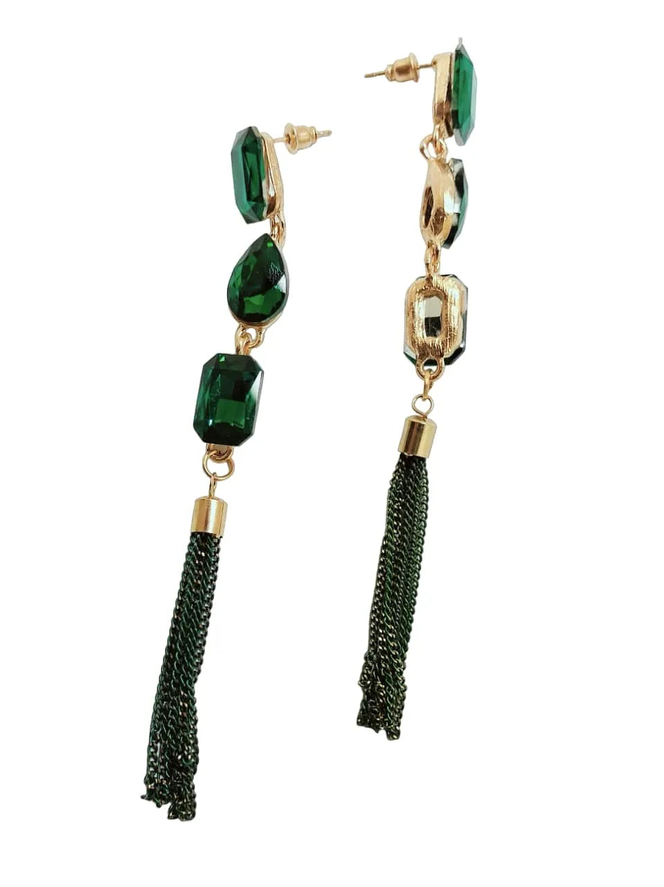 Women Green Tassel Earring