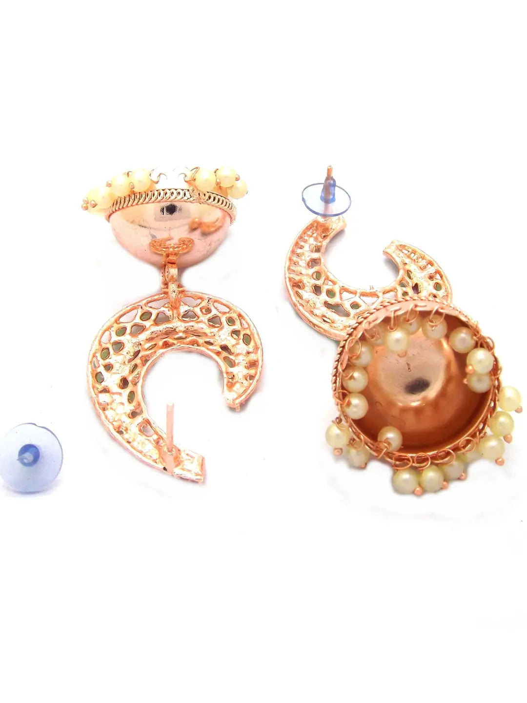 Light Green Kundan Jhumka Earrings