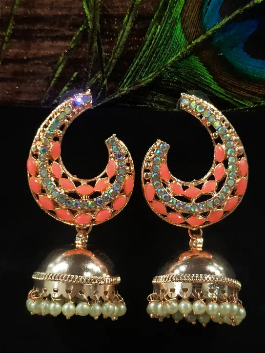 Gold-Plated Dome Shaped Jhumkas Earrings