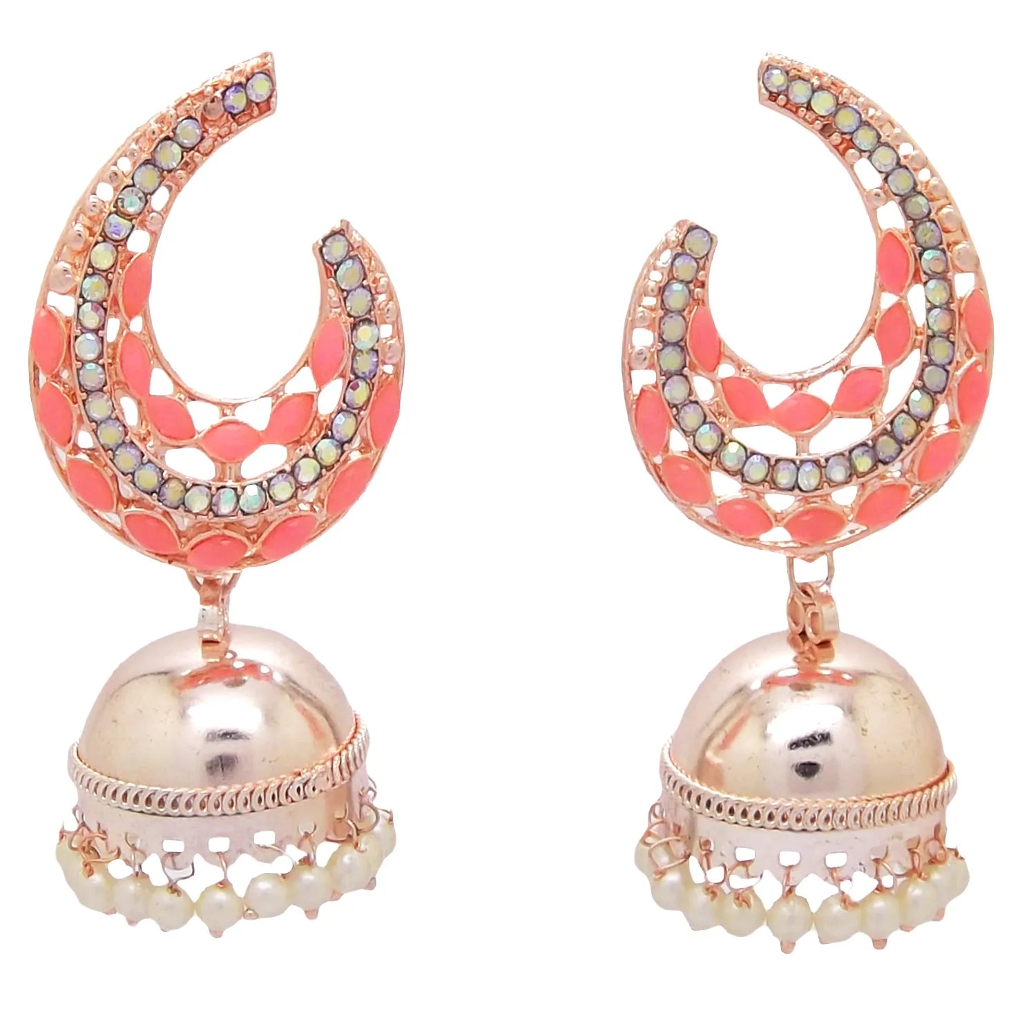 Gold-Plated Dome Shaped Jhumkas Earrings