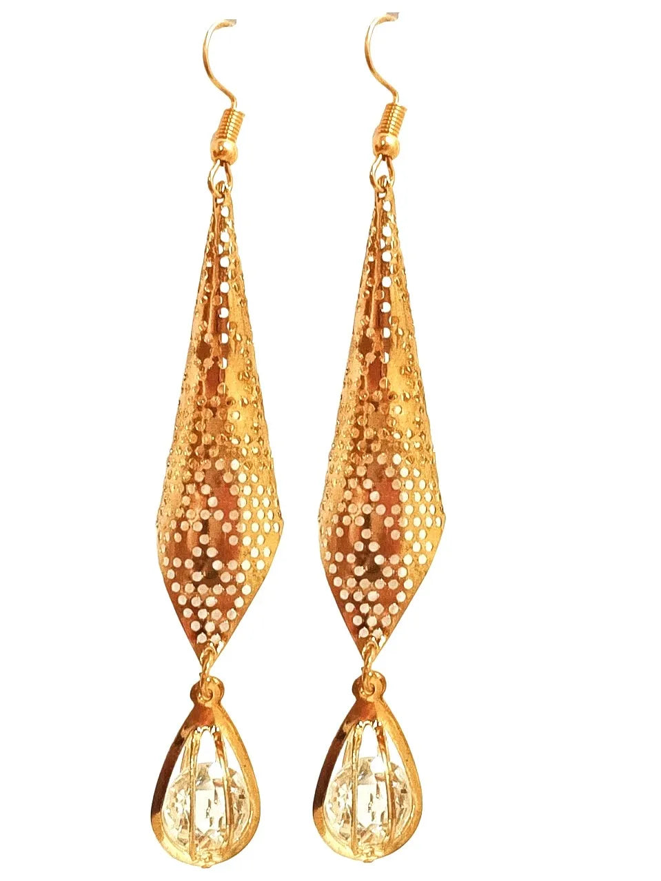 Gold-Plated Contemporary Drop Earrings