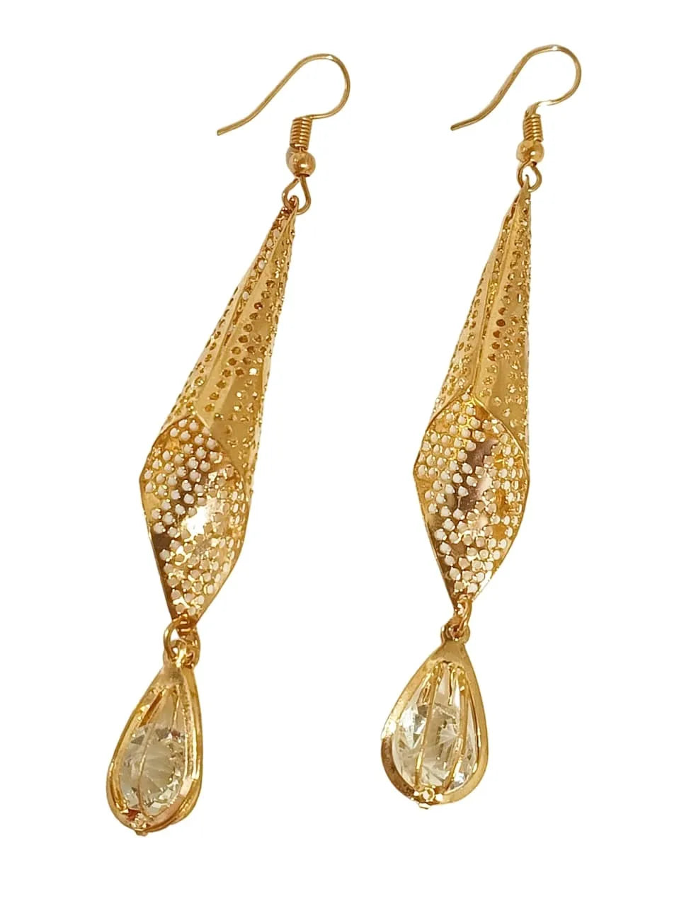 Gold-Plated Contemporary Drop Earrings