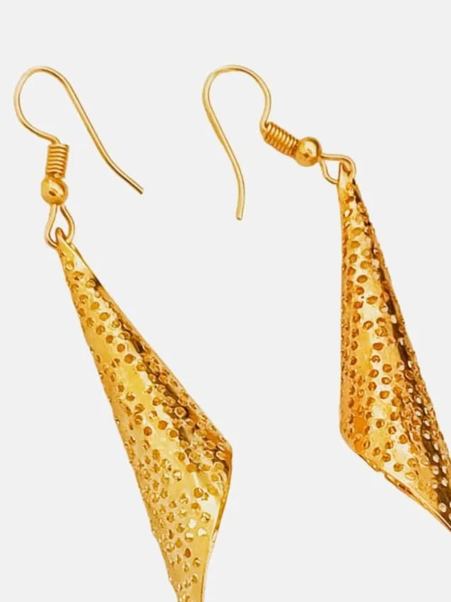 Gold-Plated Contemporary Drop Earrings