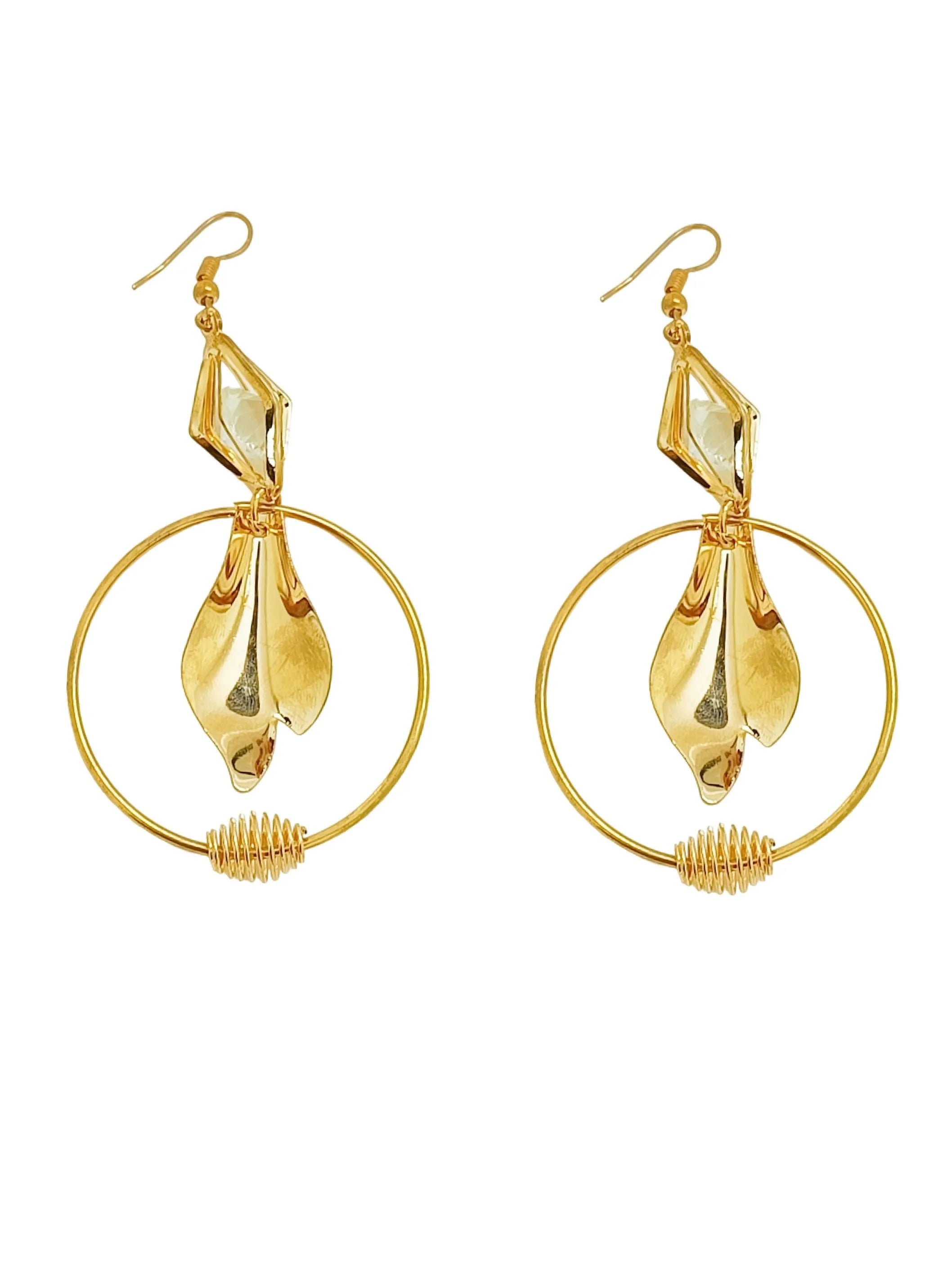 Leaf Shaped Drop Earrings