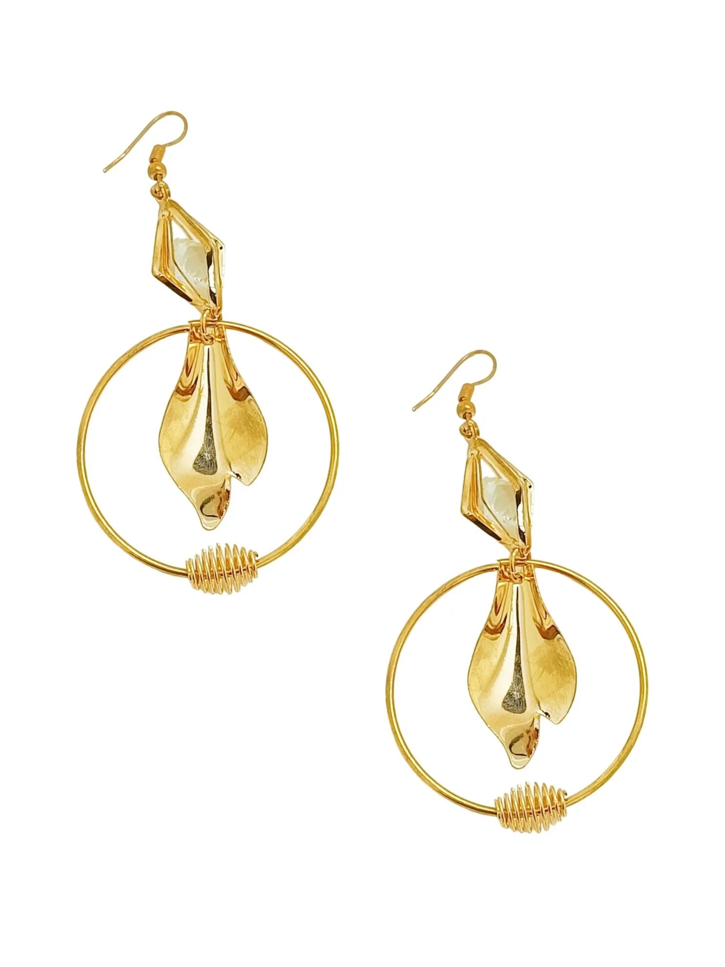 Leaf Shaped Drop Earrings