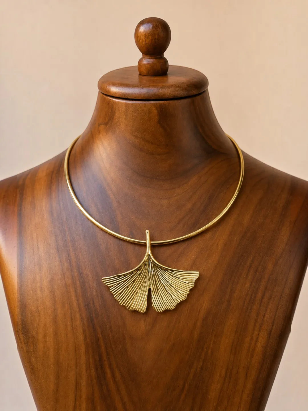 Ginkgo Leaf Anti-Tarnish Necklace Set with Matching Statement Earrings