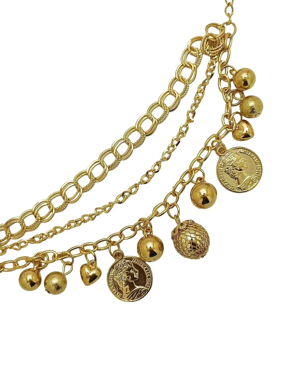 Gold Plated Charm and Ghungroo Bracelet