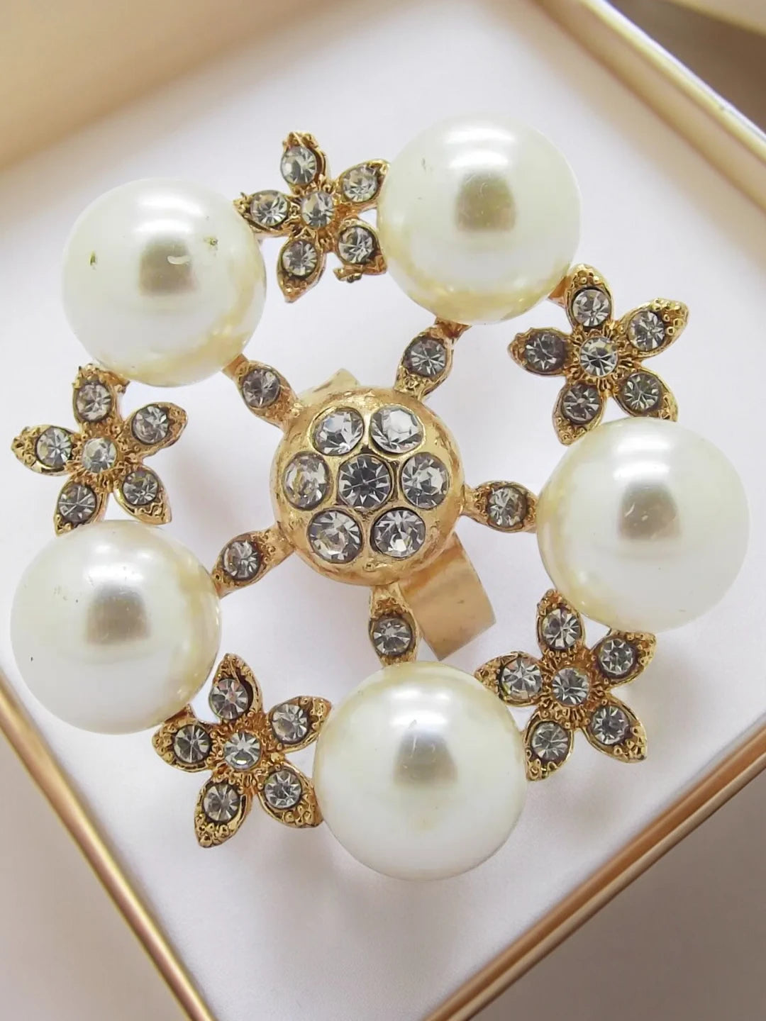 Pearl & CZ Statement Ring