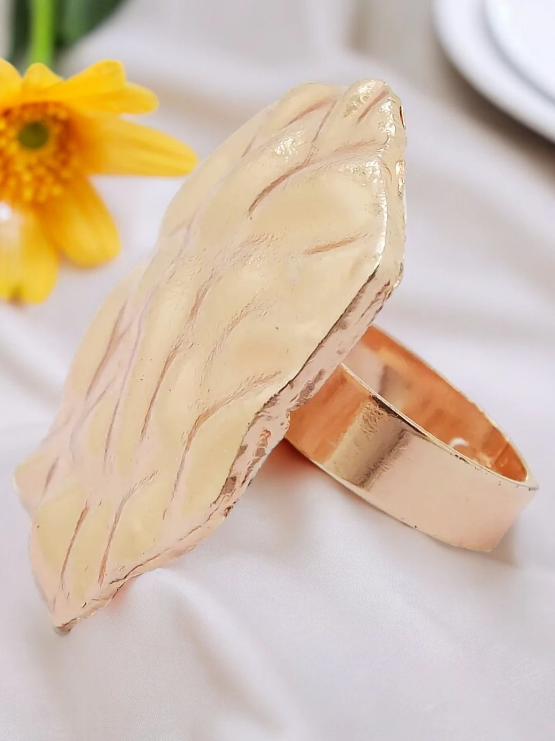 Gold Plated Hexagon Ring