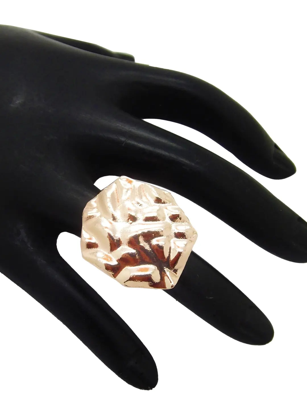 Gold Plated Hexagon Ring