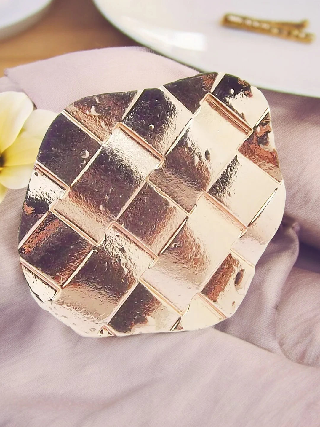 Gold Plated Geometric Ring