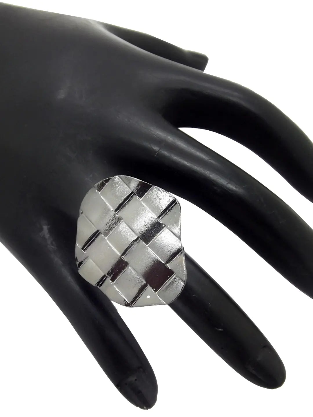 Black Color Geometric Ring