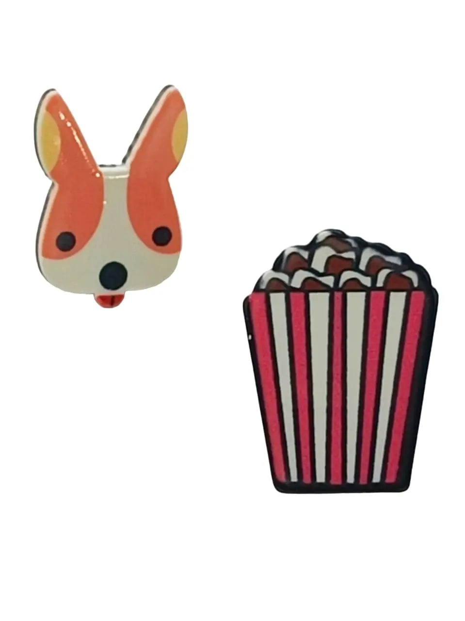 Smiley Face, Popcorn, and Dog Lapel Pin Set