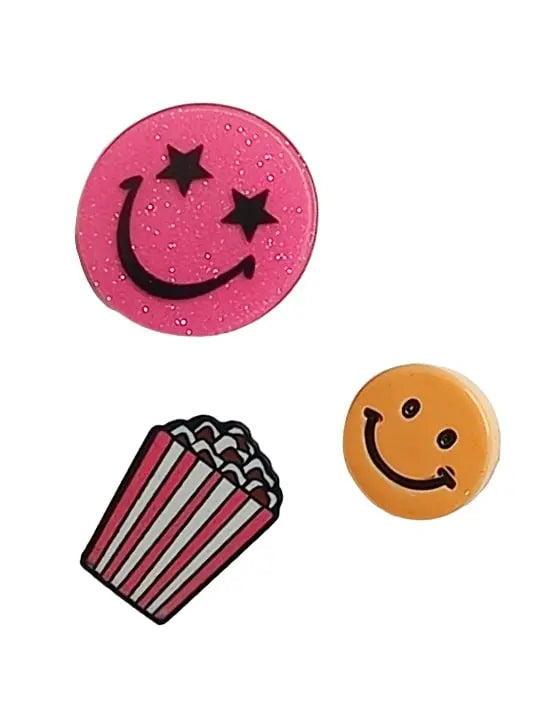 Smiley Face, Popcorn, and Smiley Face Lapel Pin Sets