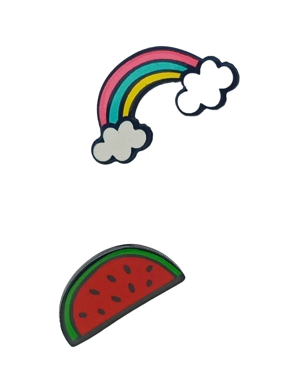 Rainbow, Watermelon, and Smiley Face Lapel Pin Sets