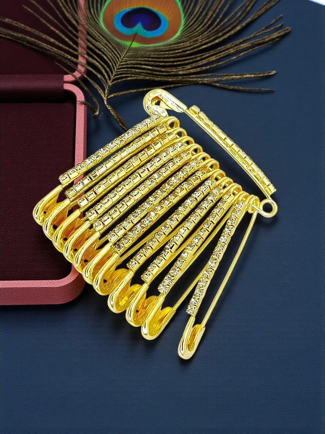 Set of Golden Saree pin