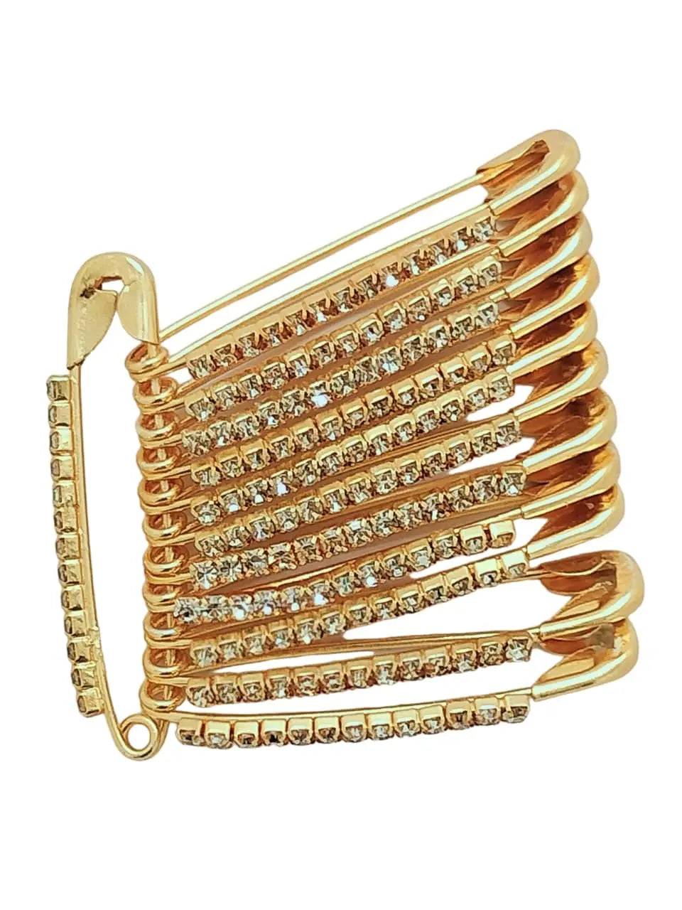 Gold-Toned Saree Pin Sets with Cubic Zirconia