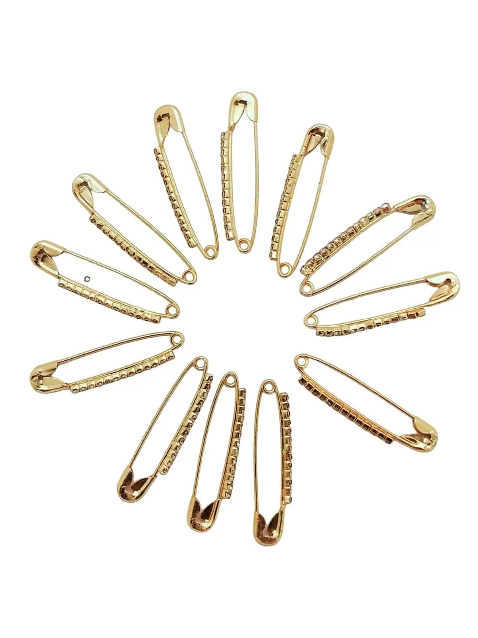 Gold-Toned Saree Pin Sets with Cubic Zirconia