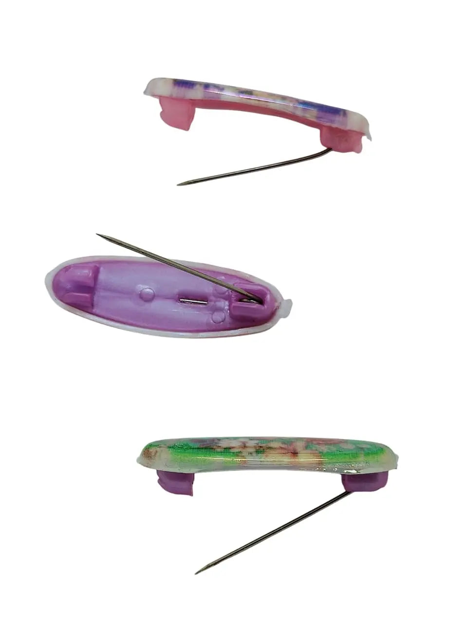 Multicolor Oval Pin Sets with Floral Patterns