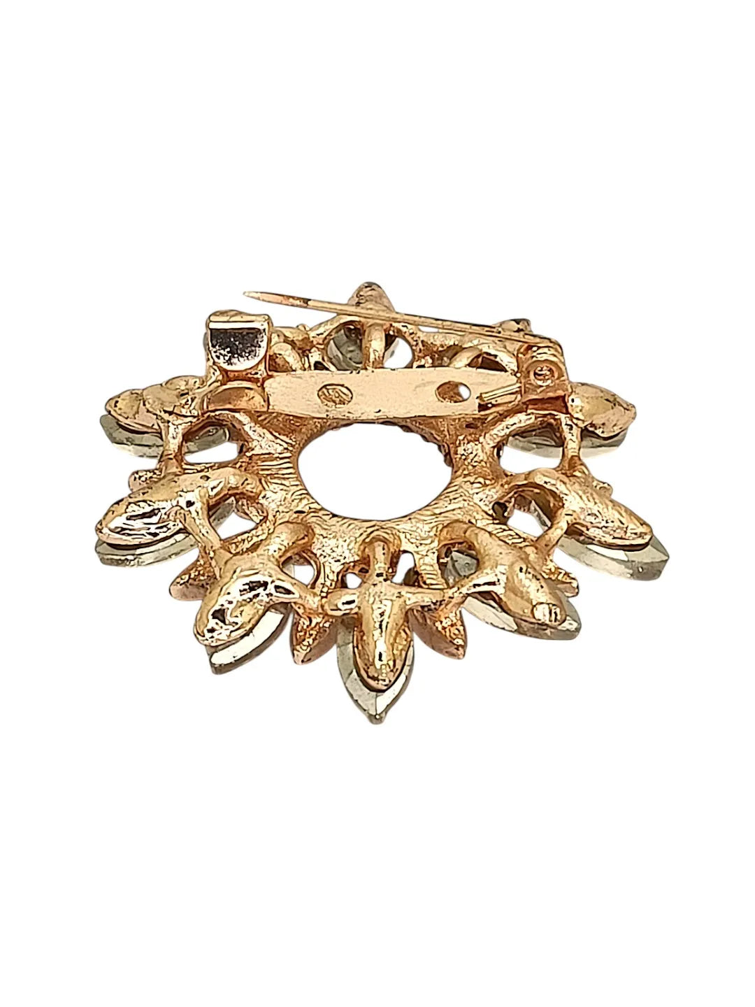 Cubic Zirconia Studded Floral Saree Clip