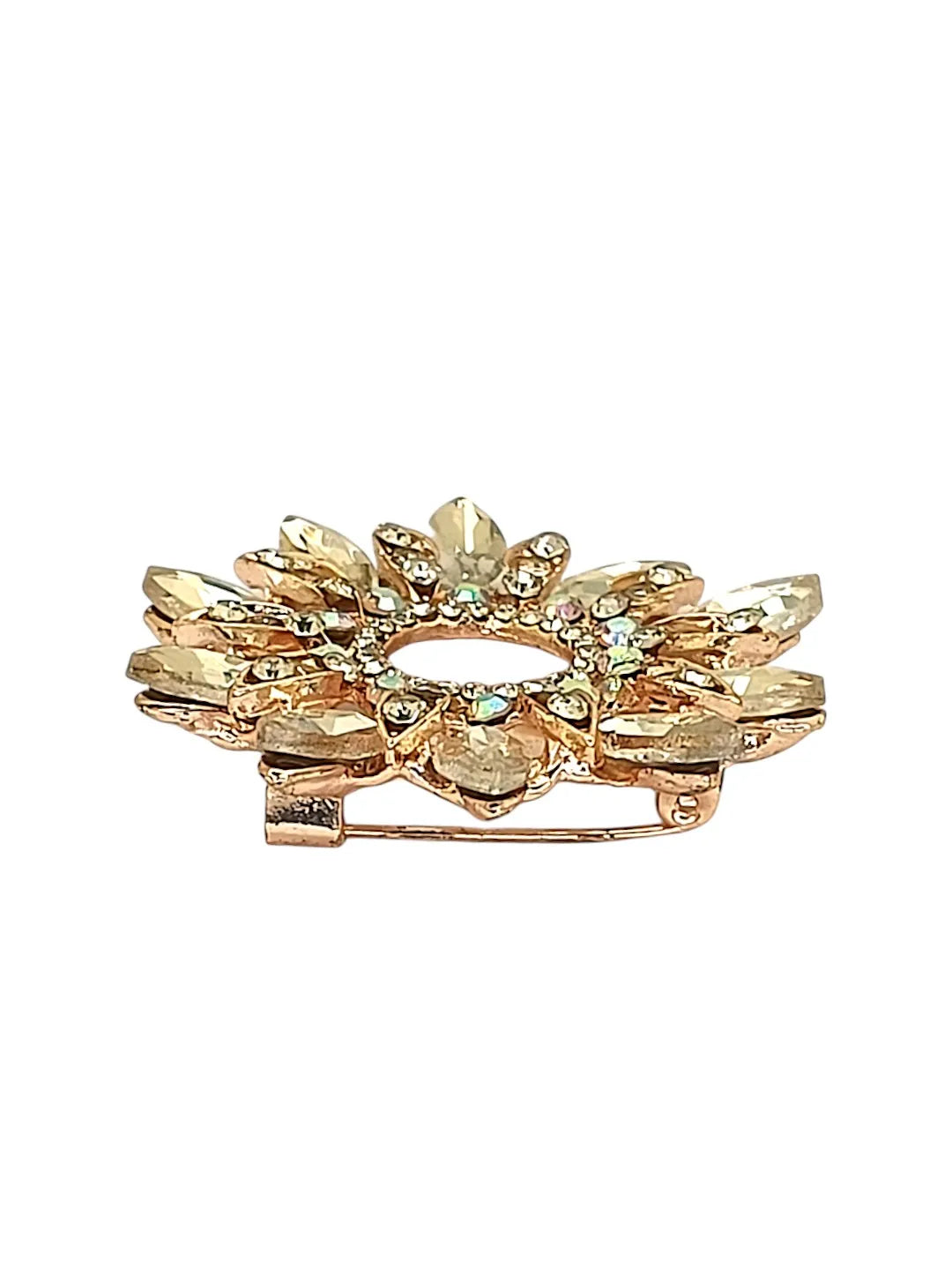 Cubic Zirconia Studded Floral Saree Clip