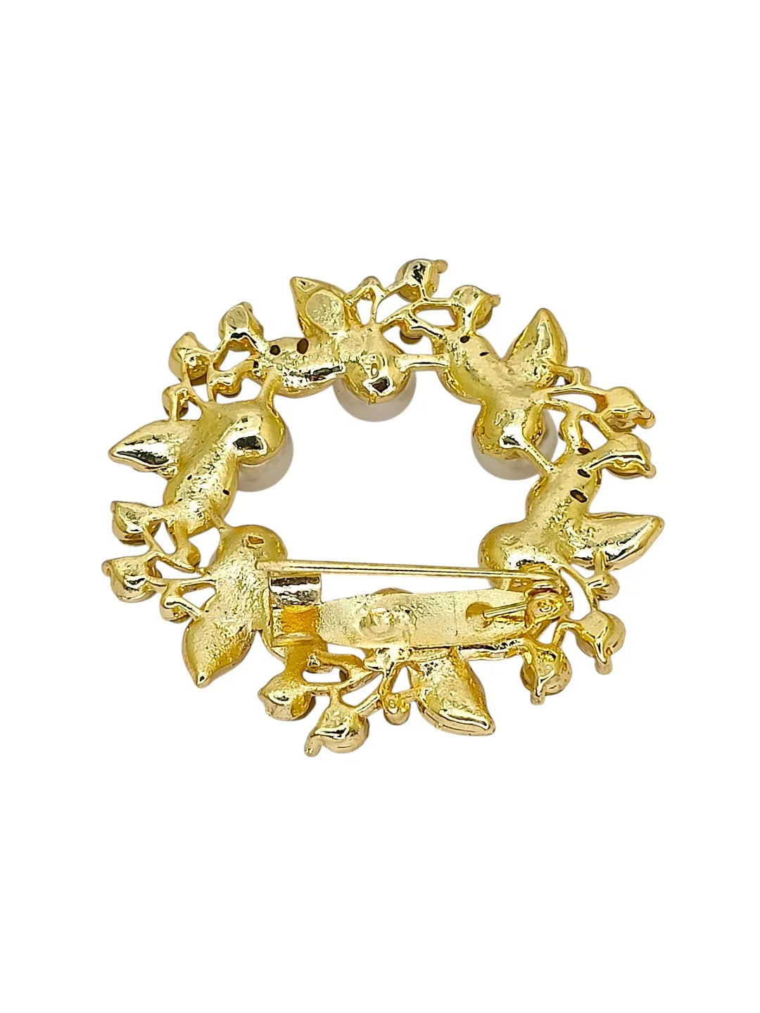 Gold Plated with Crystal Daimond and Beads Saree Clip