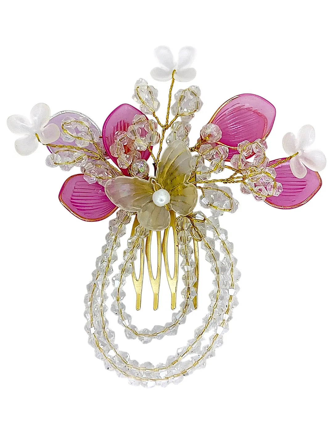 Women Embellished Baby Pink Comb Pin
