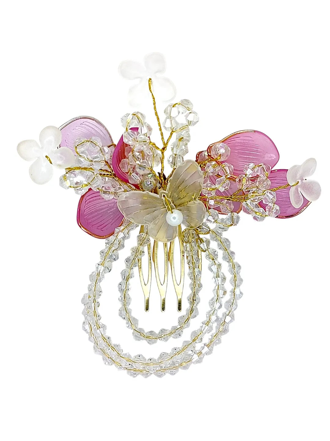 Women Embellished Baby Pink Comb Pin