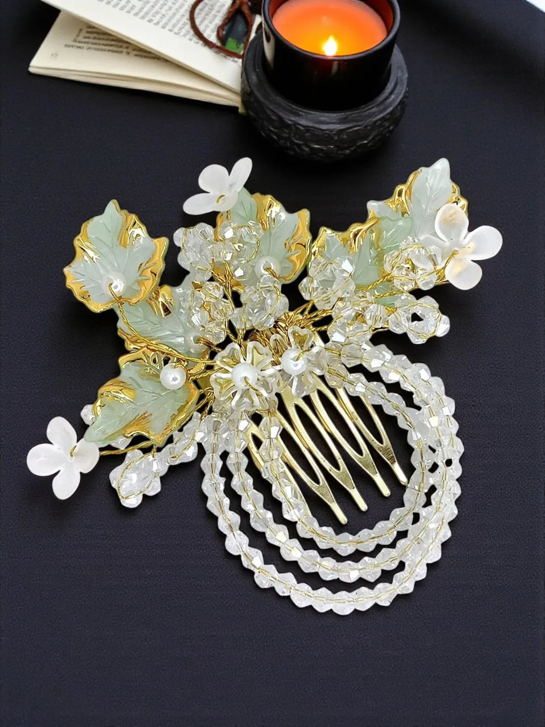 Women Embellished Pastel Green Comb Pin
