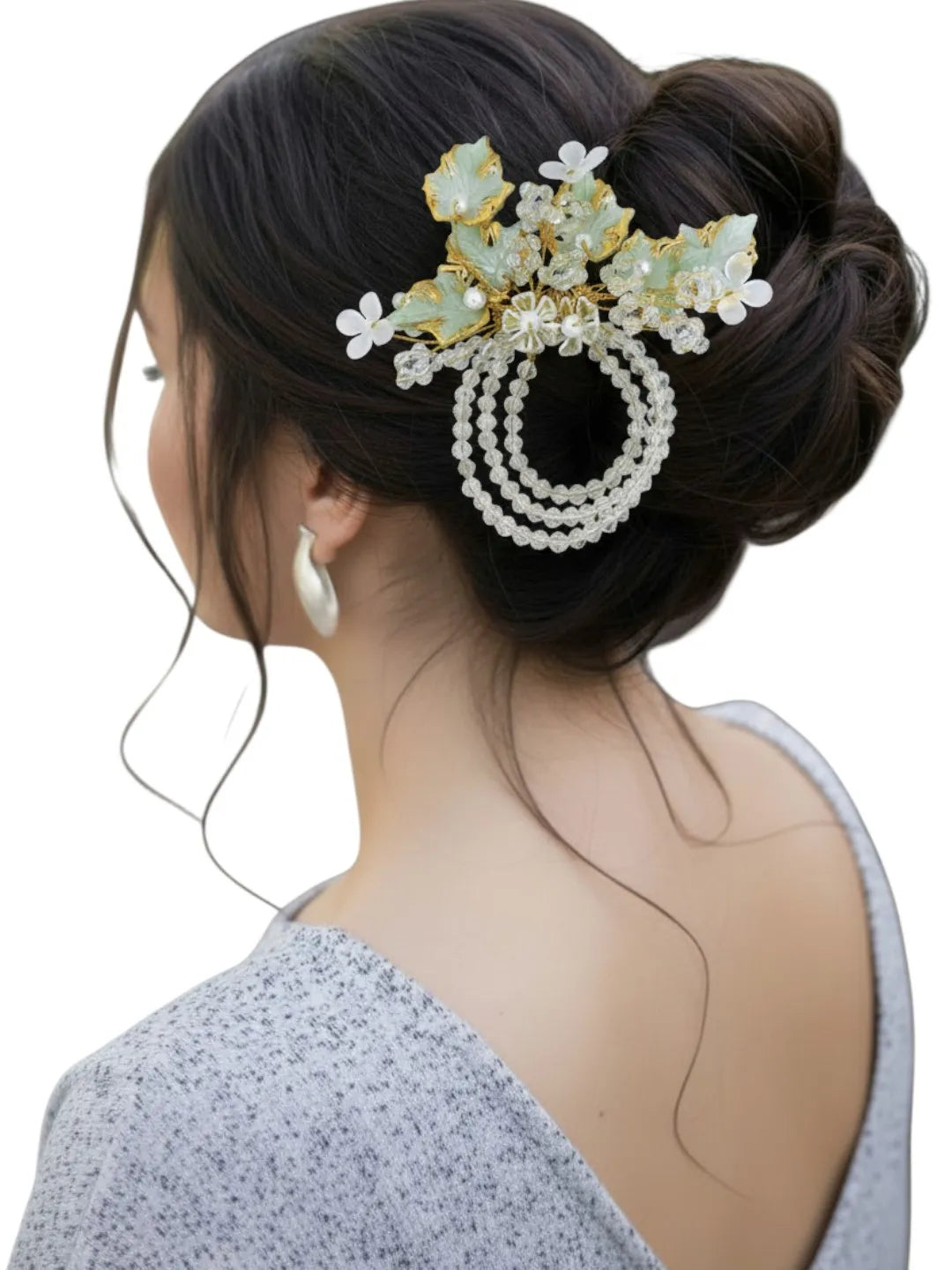 Women Embellished Pastel Green Comb Pin