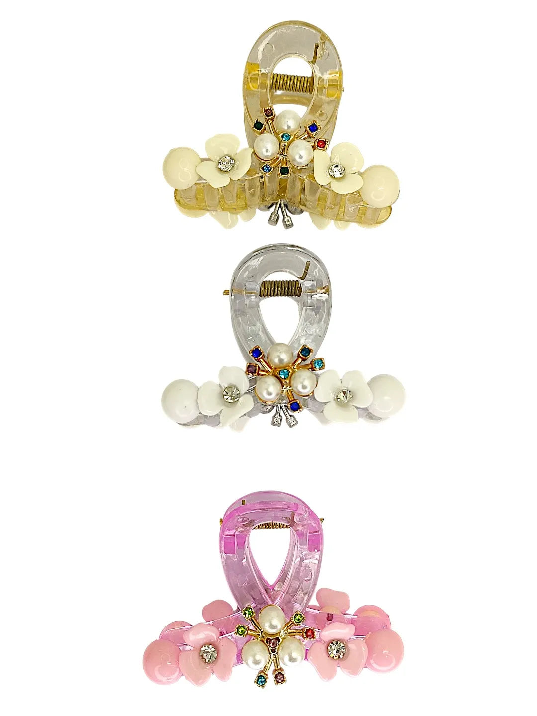 Women Set of 3 Embellished Claw Clip