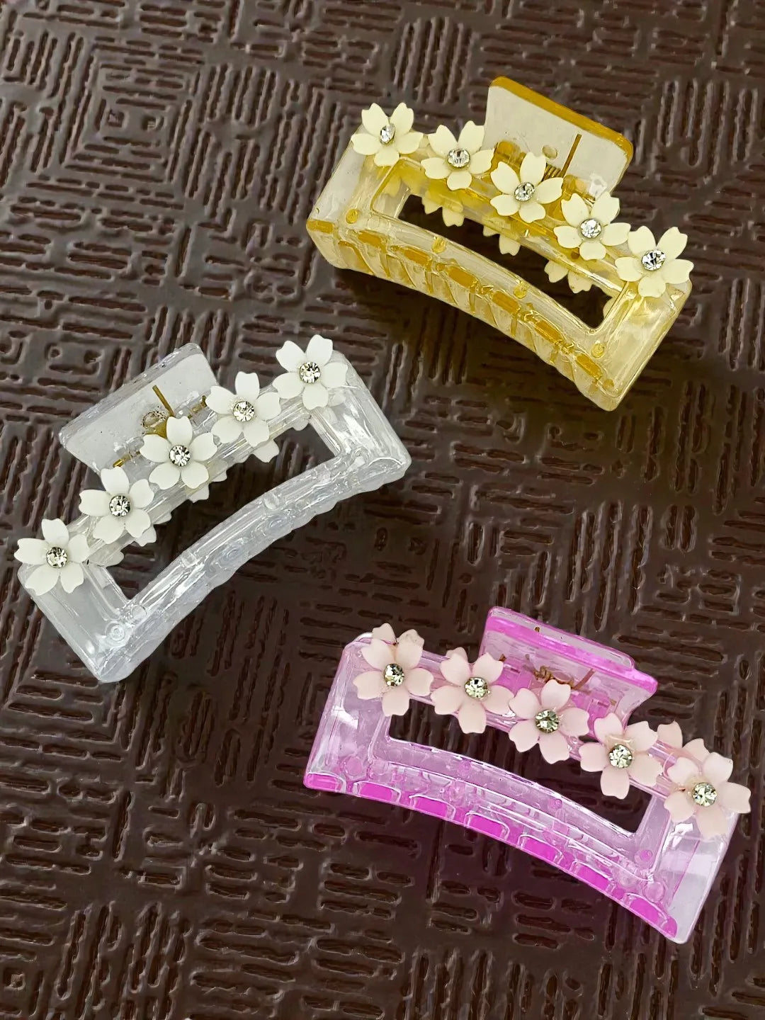 Women Set of 3 Rectangular Pastel Color Claw Clip