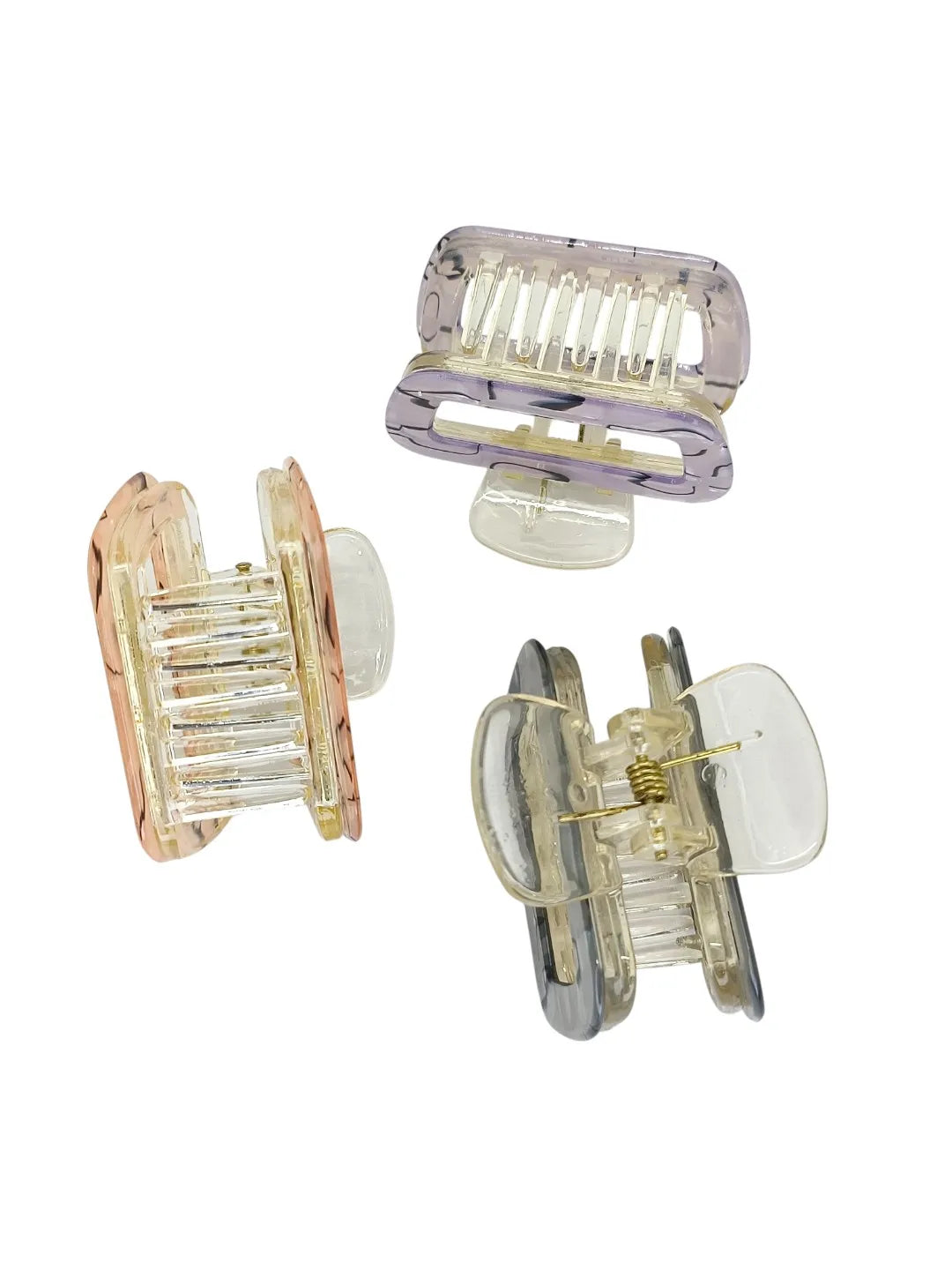 Women Set of 3 Claw Clip with Line Design