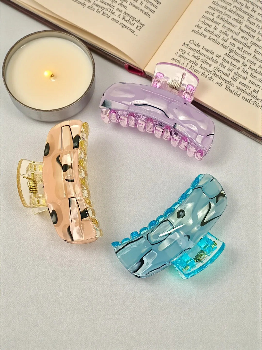 Women Set of 3 Unique Color Claw Clip