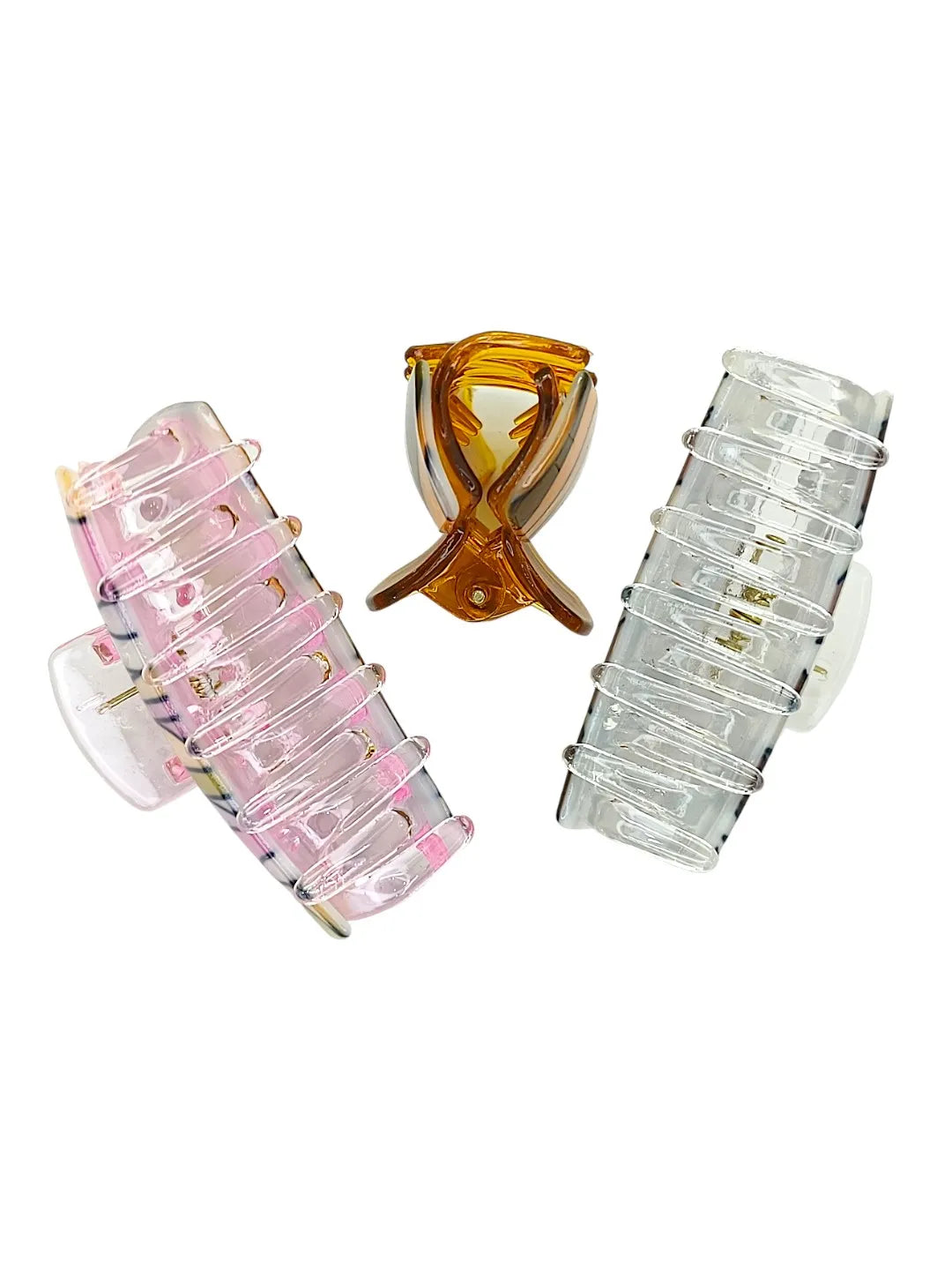 Women Set of 3 Multicolor Claw Clip