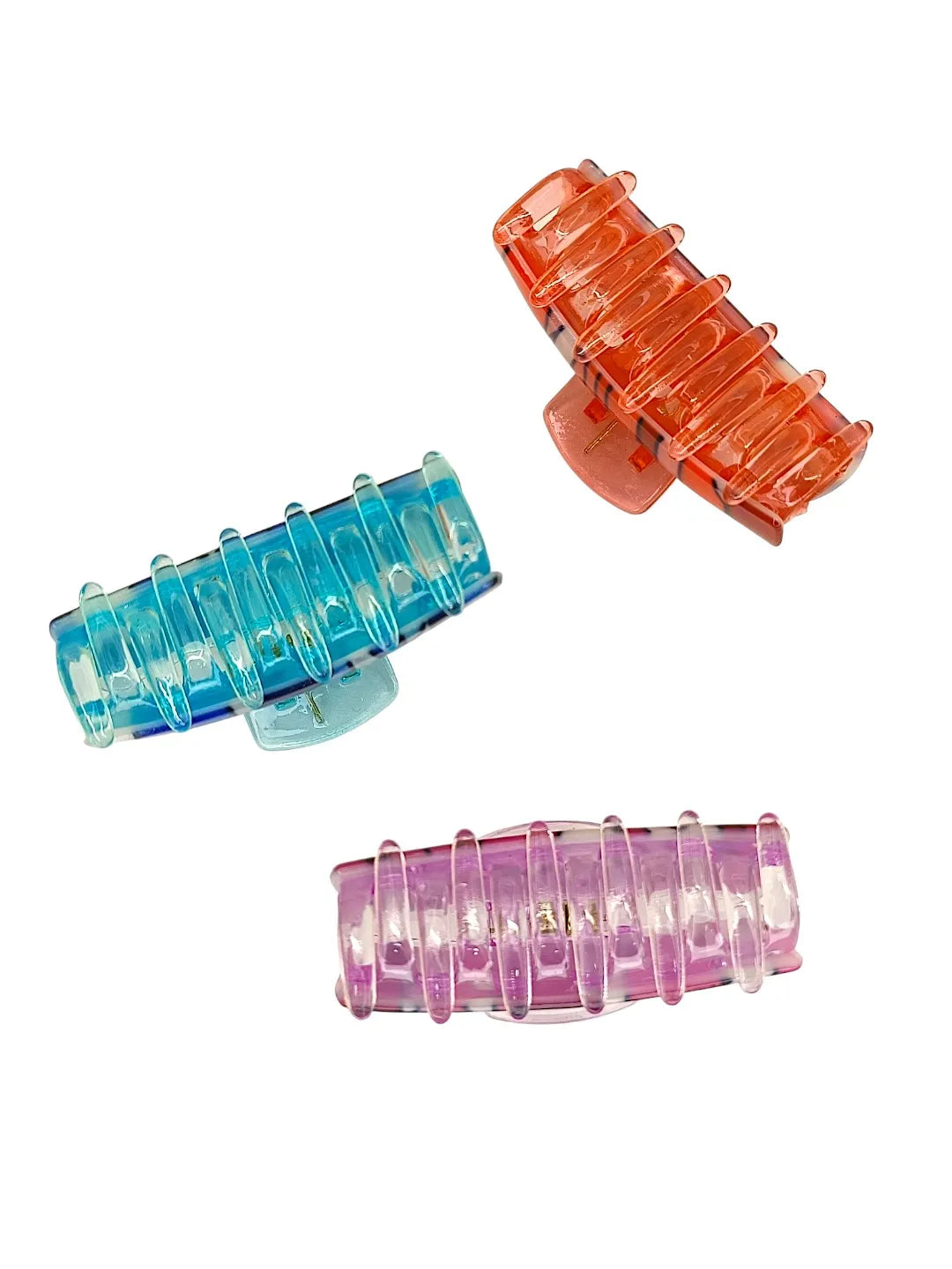 Women Set of 3 Vibrant Multicolor Claw Clip