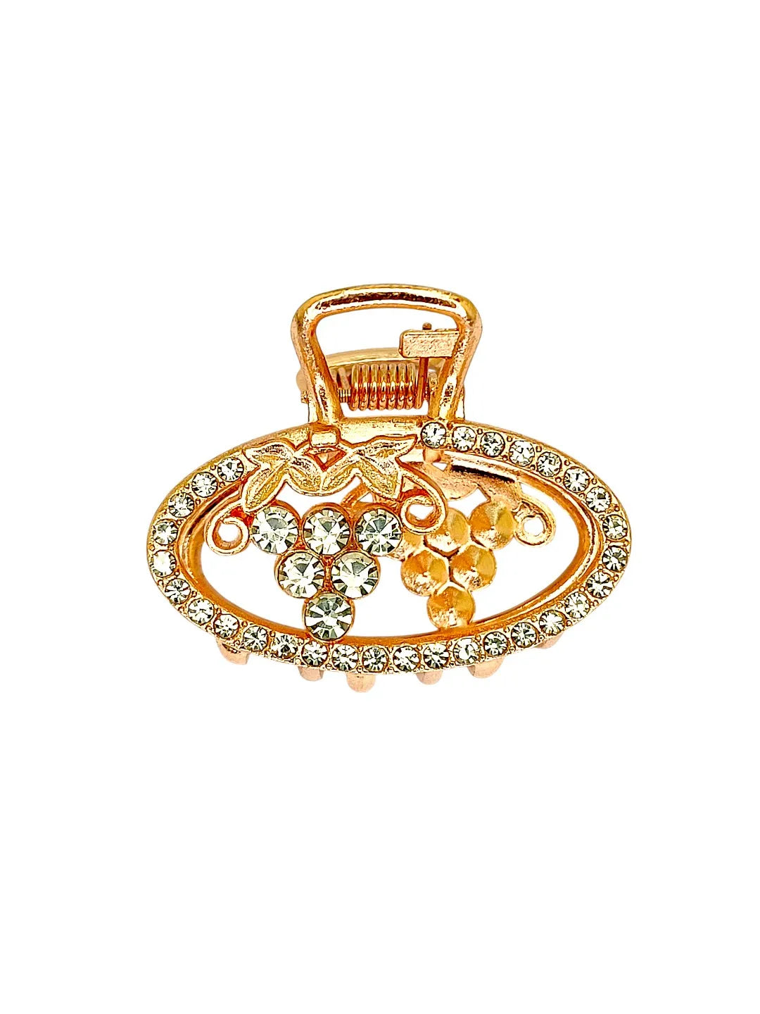 Women Set of 3 Stone-Studded Oval Shaped Claw Clip