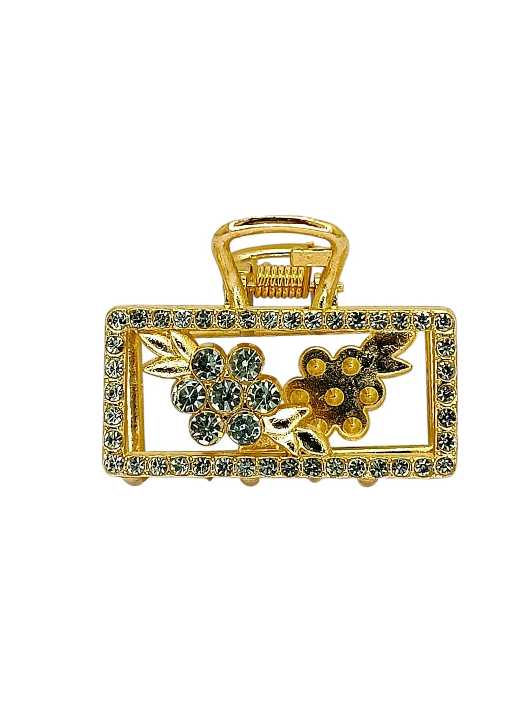 Women Set of 3 Stone-Studded Rectangle Shaped Claw Clip