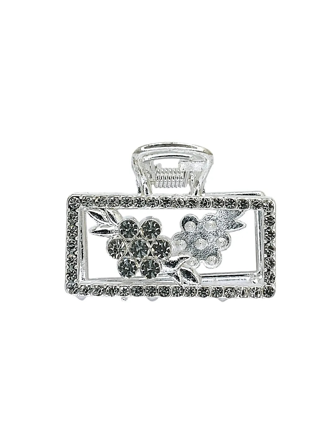 Women Set of 3 Stone-Studded Rectangle Shaped Claw Clip